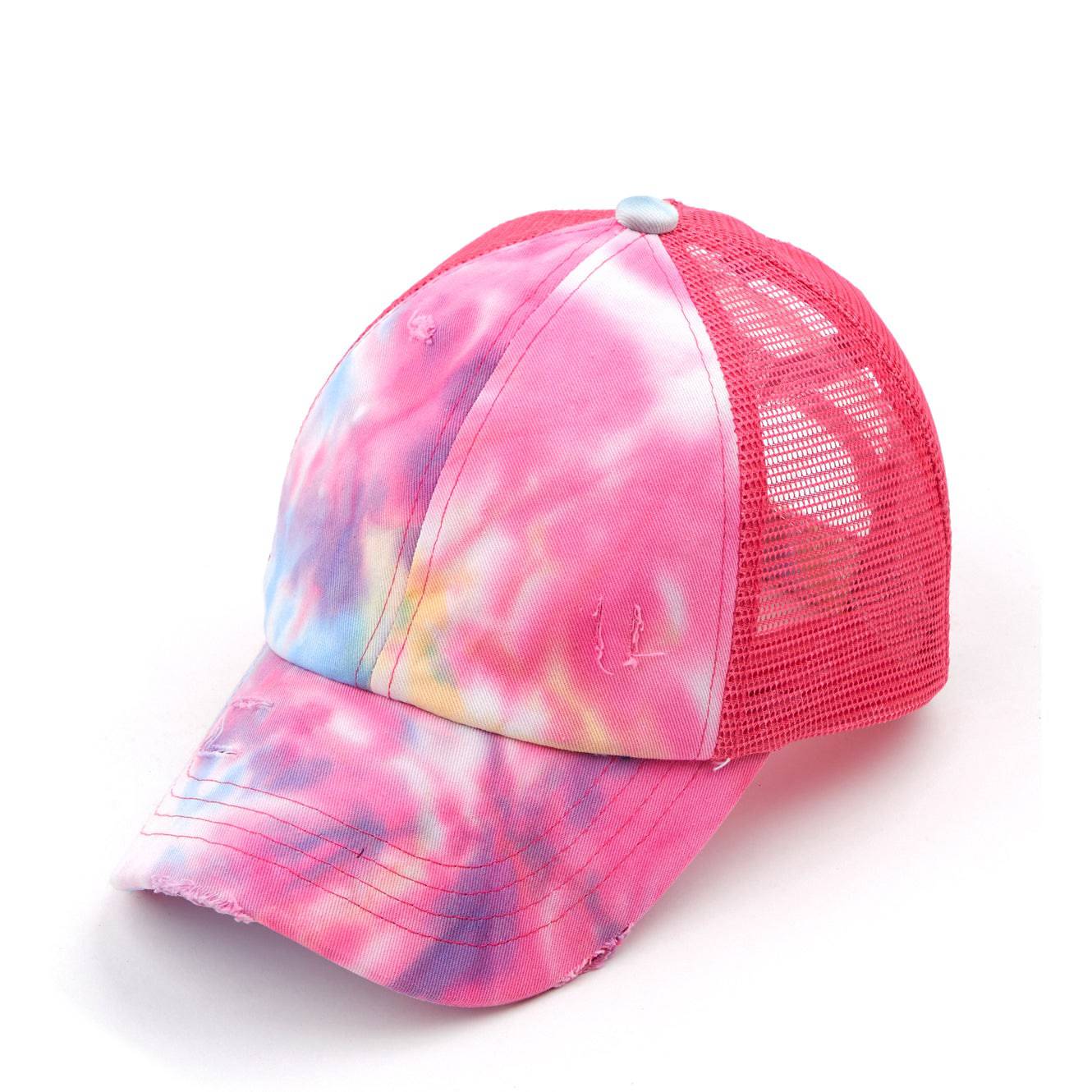 CC Tie-Dye Mesh Criss-Cross  Pony Cap | Adult and Kid Sizes