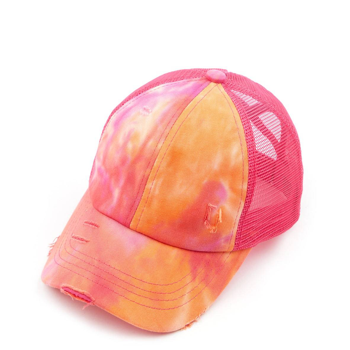 CC Tie-Dye Mesh Criss-Cross  Pony Cap | Adult and Kid Sizes