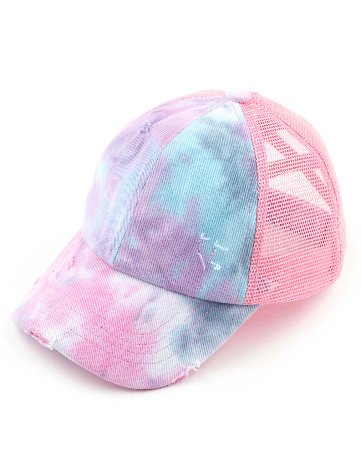 CC Tie-Dye Mesh Criss-Cross  Pony Cap | Adult and Kid Sizes