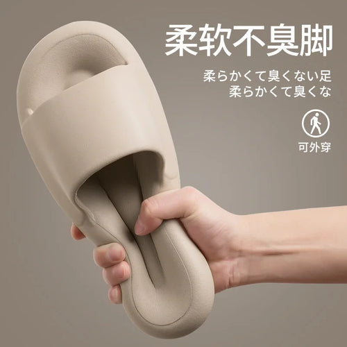 2023 New Women Men Slippers Thick Sole Summer Beach Sandals Bathroom