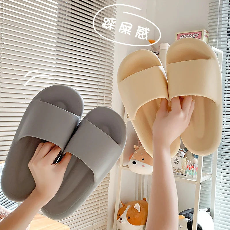 2023 New Women Men Slippers Thick Sole Summer Beach Sandals Bathroom