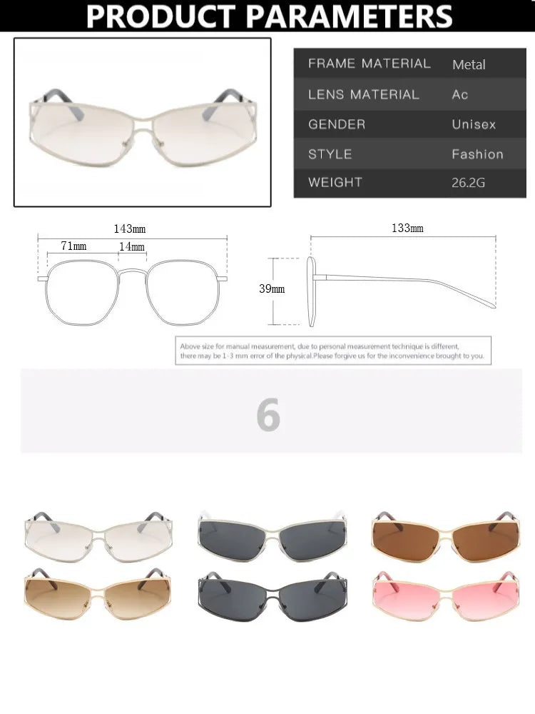 Y2k Sunglasses Women Men Oversized Brand Designer Gradient Goggle Sun