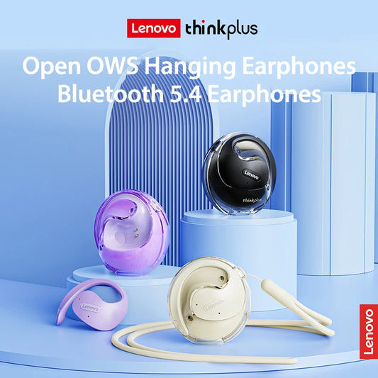 Lenovo OWS Wireless Headphones Bluetooth Earphones with Mics HiFi